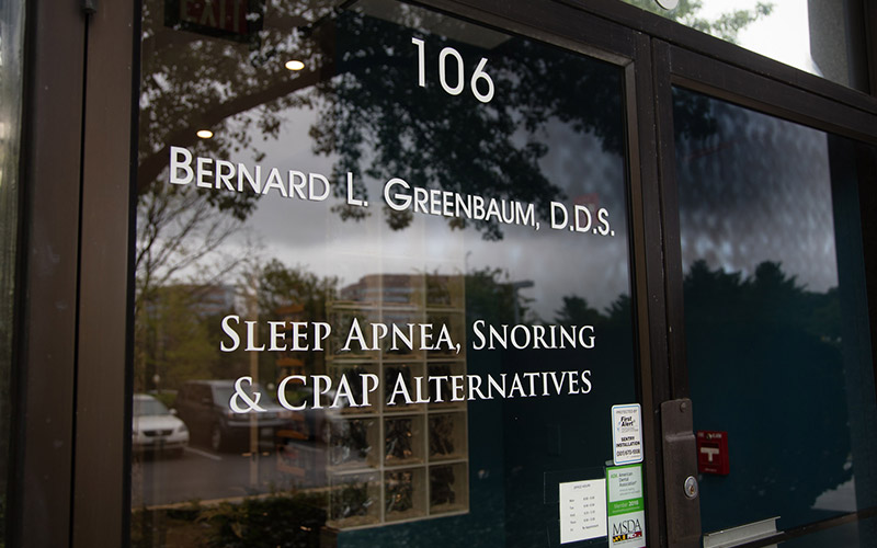 Sleep apnea dental office entrance