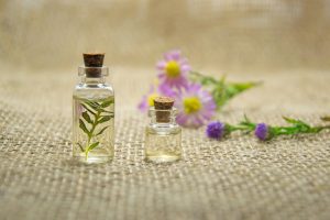 Essential oils in small bottles