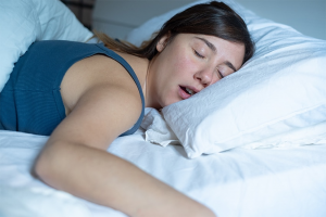 a patient sleeping with their mouth open